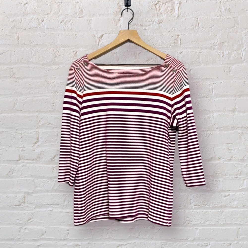 Croft & Barrow Striped Purple & Red Top